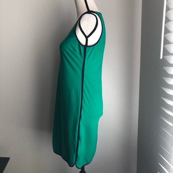 BANANA REPUBLIC Green Summer Dress with Navy Trim - Picture 3 of 7